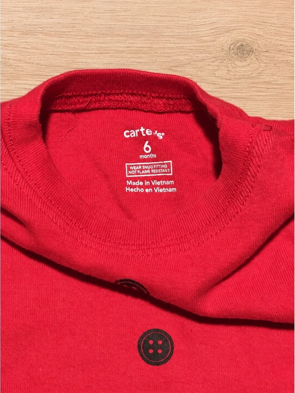 Carter's 6 Months Santa Style Red Long Sleeve Shirt, used